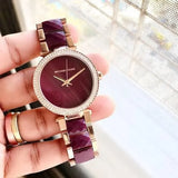Michael Kors Parker Maroon Dial Two Tone Steel Strap Watch for Women - MK6412 Authentic Buy Shop Now