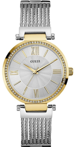 Guess Soho Diamonds Silver Dial Silver Mesh Bracelet Watch for Women - W0638L7 Authentic Buy Shop Now