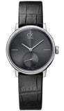 Calvin Klein Accent Black Dial Black Leather Strap Watch for Women - K2Y2Y1C3 Authentic Buy Shop Now