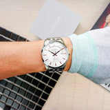 Calvin Klein Infinity Silver Dial Silver Steel Strap Watch for Men - K5S34B46 Authentic Buy Shop Now