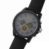 Armani Exchange Outerbanks Chronograph Grey Dial Grey Silicone Strap Watch For Men - AX7123 Authentic Buy Shop Now