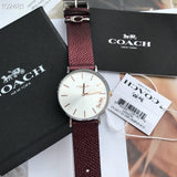 Coach Perry White Dial Brown Leather Strap Watch for Women - 14503154 Authentic Buy Shop Now