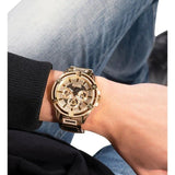 Guess Queen Quartz Gold Dial Gold Steel Strap Watch For Men - GW0497G2 Authentic Buy Shop Now