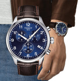 Tissot Chrono XL Classic Blue Dial Brown Leather Strap Watch For Men - T116.617.16.047.00 Authentic Buy Shop Now
