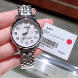 Coach Delancey Classic White Dial Silver Steel Strap Watch for Women - 14502260 Authentic Buy Shop Now