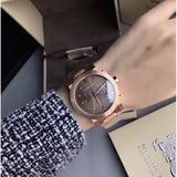 Burberry The City Grey Dial Rose Gold Steel Strap Unisex Watch - BU9754 Authentic Buy Shop Now