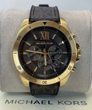 Michael Kors Brecken Chronograph Black Dial Brown Leather Strap Watch For Men - MK8849 Authentic Buy Shop Now