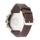 Emporio Armani Chronograph White Dial Brown Leather Strap Watch For Men - AR11033 Authentic Buy Shop Now
