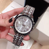 Emporio Armani Sportivo Chronograph Silver Dial Silver Steel Strap Watch For Men - AR6073 Authentic Buy Shop Now