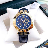 Versace V-Race Multifunction Quartz Blue Dial Blue Leather Strap Watch For Men - VEBV00219 Authentic Buy Shop Now
