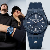 Maurice Lacroix Automatic PVD Limited Edition Blue Dial Blue Silicon Strap Watch For Men - AI6007-PVC00-430-4 Authentic Buy Shop Now