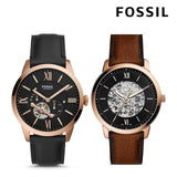 Fossil Neutra Automatic Skeleton Black Dial Brown Leather Strap Watch for Men - ME3195 Authentic Buy Shop Now