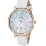 Fossil Jacqueline Quartz Mother of Pearl White Dial White Leather Strap Watch for Women - ES4579 Authentic Buy Shop Now