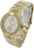 Guess Mini Prism Diamonds White Dial Gold Steel Strap Watch for Women - W15072L1 Authentic Buy Shop Now