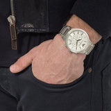 Emporio Armani Renato Chronograph Cream Dial Silver Steel Strap Watch For Men - AR2458 Authentic Buy Shop Now