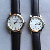 Burberry The City Silver Dial Black Leather Strap Watch for Women - BU9106 Authentic Buy Shop Now