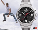 Tissot Chrono XL Black Dial Silver Steel Strap Watch For Men - T116.617.11.057.00 Authentic Buy Shop Now