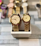 Michael Kors Slim Runway Gold Dial Gold Steel Strap Watch for Women - MK3335 Authentic Buy Shop Now