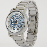 Emporio Armani Meccanico Automatic Silver Dial Silver Steel Strap Watch for Men - AR60006 Authentic Buy Shop Now