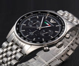 Emporio Armani Team Italia Chronograph Black Dial Silver Steel Strap Watch For Men - AR5983 Authentic Buy Shop Now
