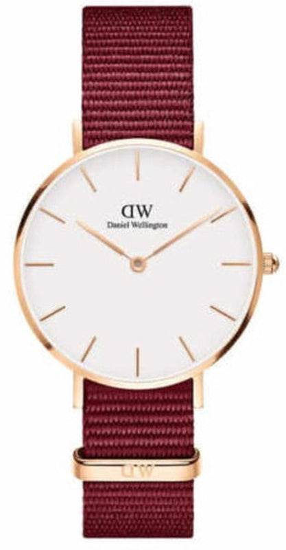 Daniel Wellington Petite Roselyn White Dial Red Nylon Strap Watch For Women - DW00100291 Authentic Buy Shop Now