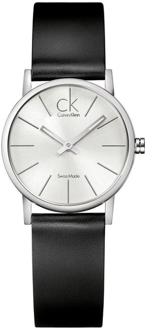 Calvin Klein Post Minimal Silver Dial Black Leather Strap Watch for Men - K7622185 Authentic Buy Shop Now