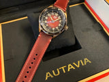 Tag Heuer Autavia Calibre 5 Chinese New Year Maroon Dial Maroon Leather Strap Watch for Men - WBE5193.FC8300 Authentic Buy Shop Now