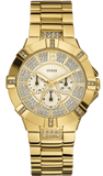Guess Vista Diamonds Gold Dial Gold Steel Strap Watch for Women - W13573L1 Authentic Buy Shop Now