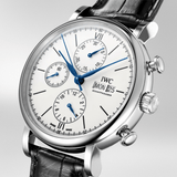 IWC Portofino Chronograph White Dial Black Leather Strap Watch for Men - IW391024 Authentic Buy Shop Now
