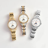 Fossil Jacqueline Moonphase Mother of Pearl Dial Gold Steel Strap Watch for Women - ES5167 Authentic Buy Shop Now