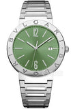 Bvlgari Bvlgari Bvlgari Lady Green Dial Silver Steel Strap Watch for Women - BVLGARI103693 Authentic Buy Shop Now