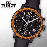 Tissot T Sport Quickster Chronograph Black Dial Black Rubber Strap Watch For Men - T095.417.36.057.01 Authentic Buy Shop Now