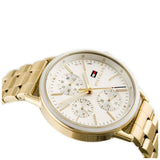 Tommy Hilfiger Carly White Dial Gold Steel Strap Watch for Women - 1781786 Authentic Buy Shop Now