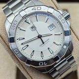 Tag Heuer Aquaracer Quartz White Dial Silver Steel Strap Watch for Men - WAY1111.BA0928 Authentic Buy Shop Now