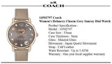 Coach Delancey Grey Dial Brown Leather Strap Watch for Women - 14502797 Authentic Buy Shop Now