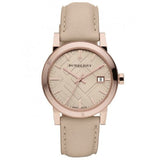Burberry The City Beige Dial Beige Leather Strap Watch for Women - BU9109 Authentic Buy Shop Now