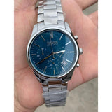 Hugo Boss Commander Blue Dial Silver Steel Strap Watch for Men - 1513434 Authentic Buy Shop Now