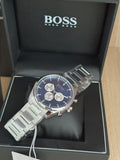 Hugo Boss Chronograph Blue Dial Silver Steel Strap Watch for Men - 1513630 Authentic Buy Shop Now