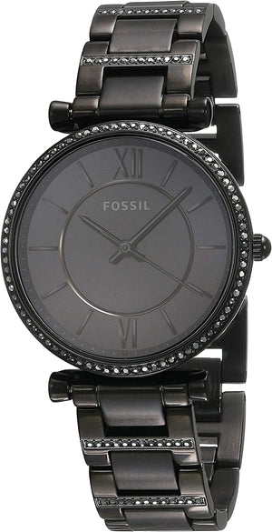 Fossil Carlie Black Dial Black Steel Strap Watch for Women - ES4488 Authentic Buy Shop Now