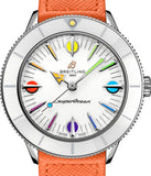 Breitling Superocean Heritage '57 Pastel Paradise White Dial Orange Leather Watch for Women - A10340A11A1X1 Authentic Buy Shop Now