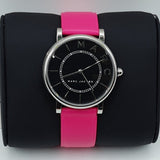 Marc Jacobs Roxy Black Dial Pink Leather Strap Watch for Women - MJ1535 Authentic Buy Shop Now