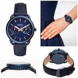 Fossil Tailor Blue Dial Blue Leather Strap Watch for Women - ES4092 Authentic Buy Shop Now