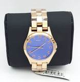 Marc Jacobs Henry Blue Dial Rose Gold Steel Strap Watch for Women - MBM3213 Authentic Buy Shop Now