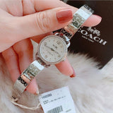 Coach Delancey White Dial Silver Steel Strap Watch for Women - 14502353 Authentic Buy Shop Now
