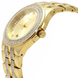 Bulova Crystal Collection Champagne Dial Two Tone Steel Strap Watch for Women - 98B174 Authentic Buy Shop Now