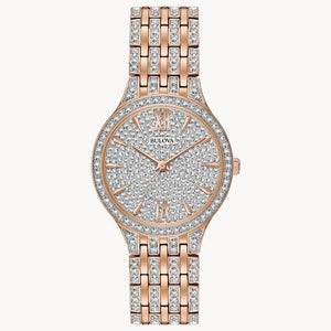 Bulova Crystal Collection Silver Crystals Dial Two Tone Steel Strap Watch for Women - 98L235 Authentic Buy Shop Now