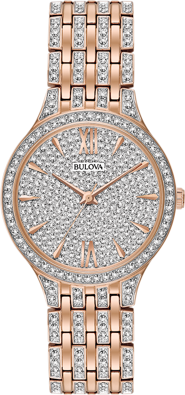 Bulova Crystal Collection Silver Crystals Dial Two Tone Steel Strap Watch for Women - 98L235 Authentic Buy Shop Now