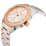 Bulova Crystal Collection Silver Dial Two Tone Steel Strap Watch for Women - 98N100 Authentic Buy Shop Now