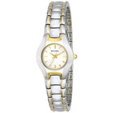Bulova Classic White Dial Two Tone Steel Strap Watch for Women - 98T84 Authentic Buy Shop Now