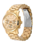 Michael Kors Runway Chronograph Gold Dial Gold Steel Strap Watch For Women - MK7323 Authentic Buy Shop Now